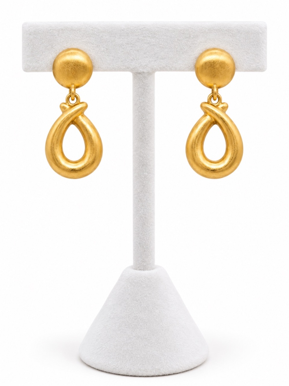 THE LIMITED Vintage Gold Tone Sculptural Teardrop Drop Earrings 💥🆕💥